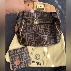 Vintage Fendi 1990s Boxed Zucca Tote Bag and Wallet